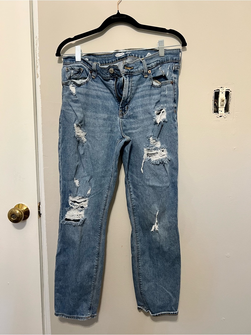 Old Navy Light Blue Distressed Boyfriend Jeans